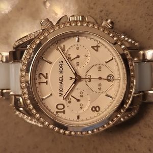 Michael kors ladies Light blue and silver crystal bracelet watch